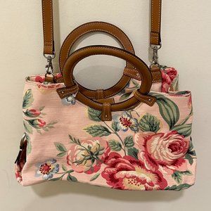 Never used Fossil canvas crossbody floral motif bag